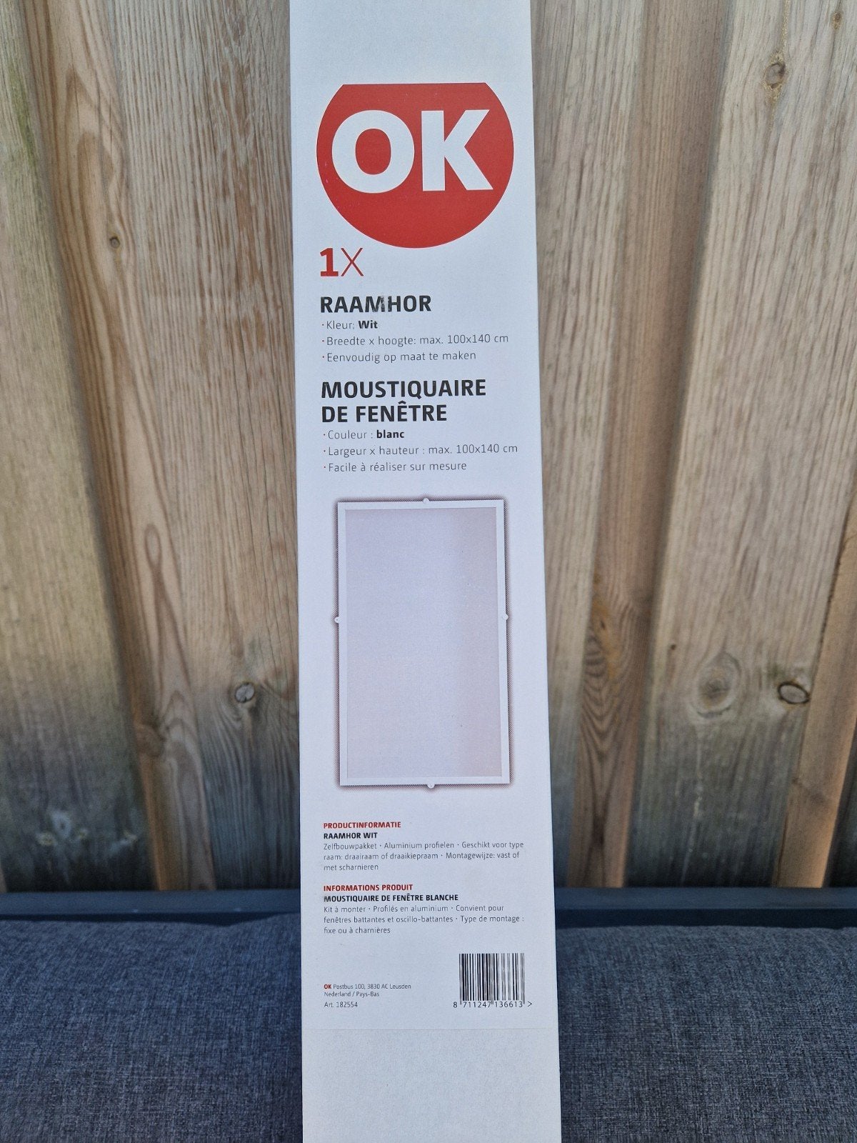 Nieuwe OK Raamhor Wit - Max. 100x140 cm, Ophalen, 80 tot 100 cm, Overige typen, Nieuw