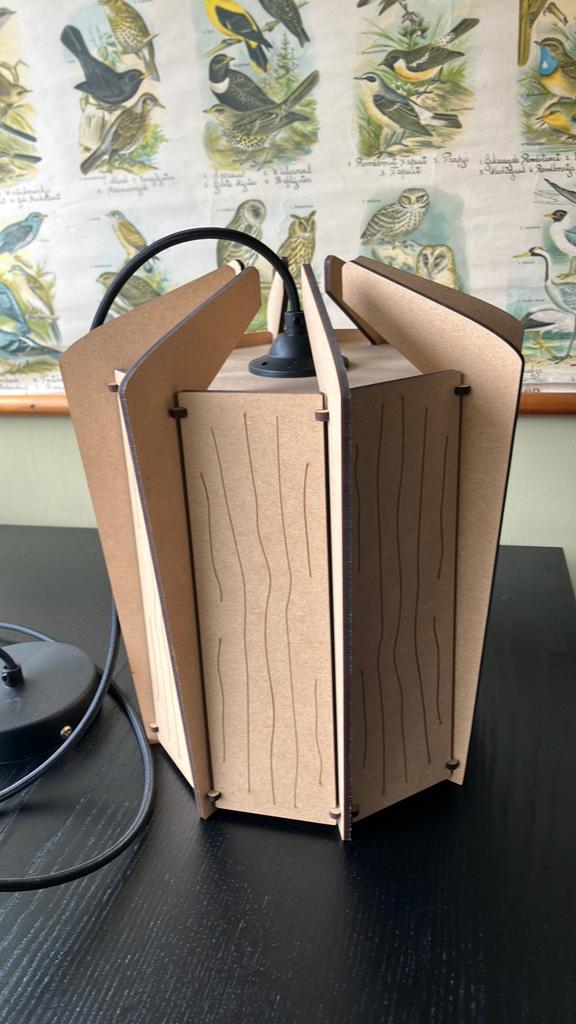 Lichtlab hanglamp van hout - Modern en sfeervol, Huis en Inrichting, Lampen | Hanglampen, Ophalen of Verzenden, Zo goed als nieuw