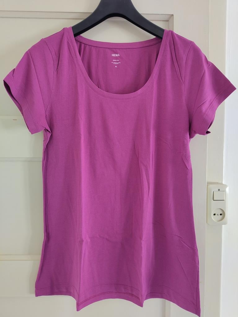 Basic T-shirt van Hema, maat xl, fuchsia, Maat 42/44 (L), Ophalen of Verzenden, Zo goed als nieuw, Korte mouw