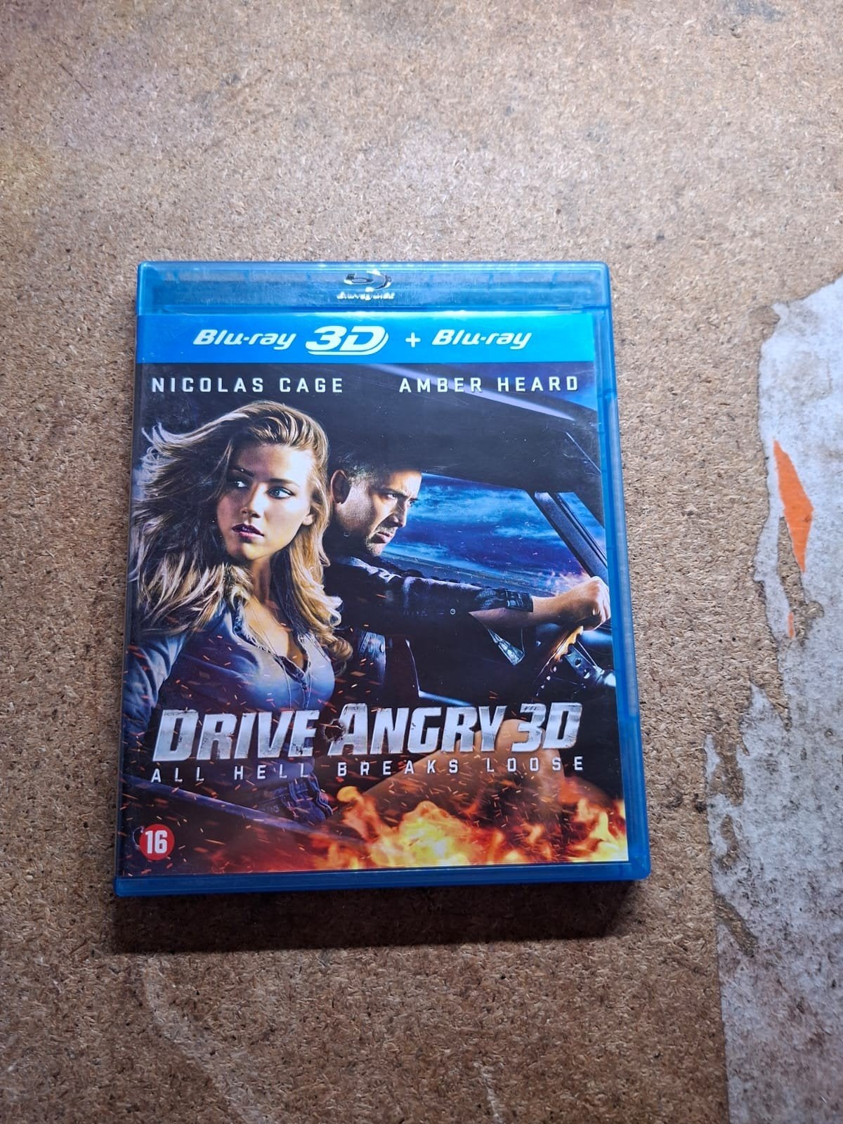 Drive Angry 3D + Blu-ray - Nicolas Cage, Amber Heard, Gebruikt, Vanaf 16 jaar, Film, Actie