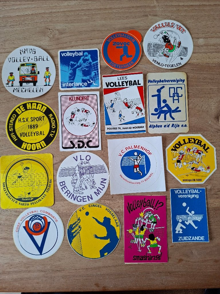 Stickers volley bal, Ophalen of Verzenden, Zo goed als nieuw, Sport