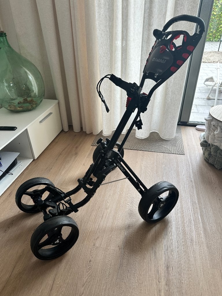 FastFold Quad Compact 4-wiel golftrolley - (2x gebruikt), Ophalen, Zo goed als nieuw, Golfkar, Overige merken