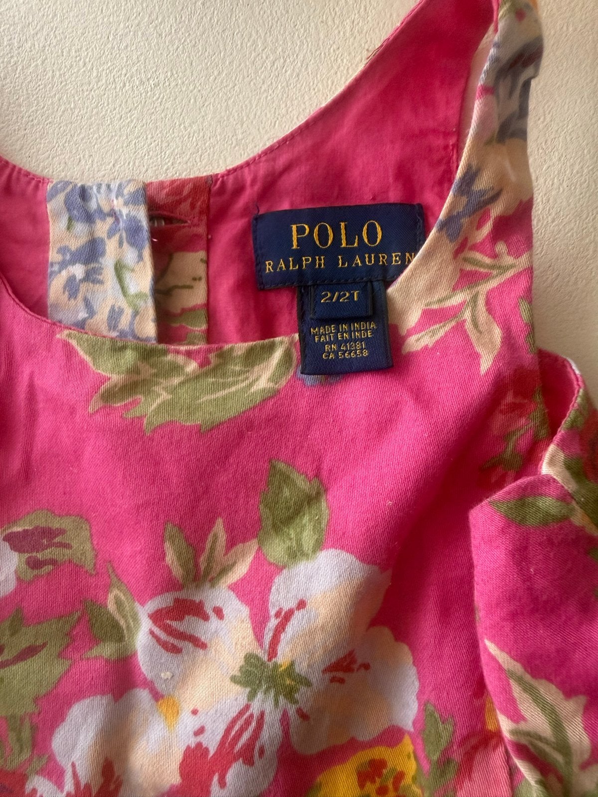 Polo Ralph Lauren jurk roze bloemenprint maat 2T, Ophalen of Verzenden, Gebruikt, Meisje