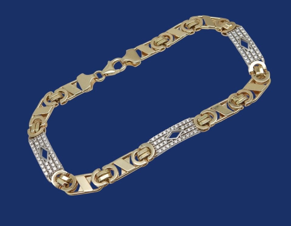 14 karaat Gouden Koningsschakel Armband Koningsarmband 21.5