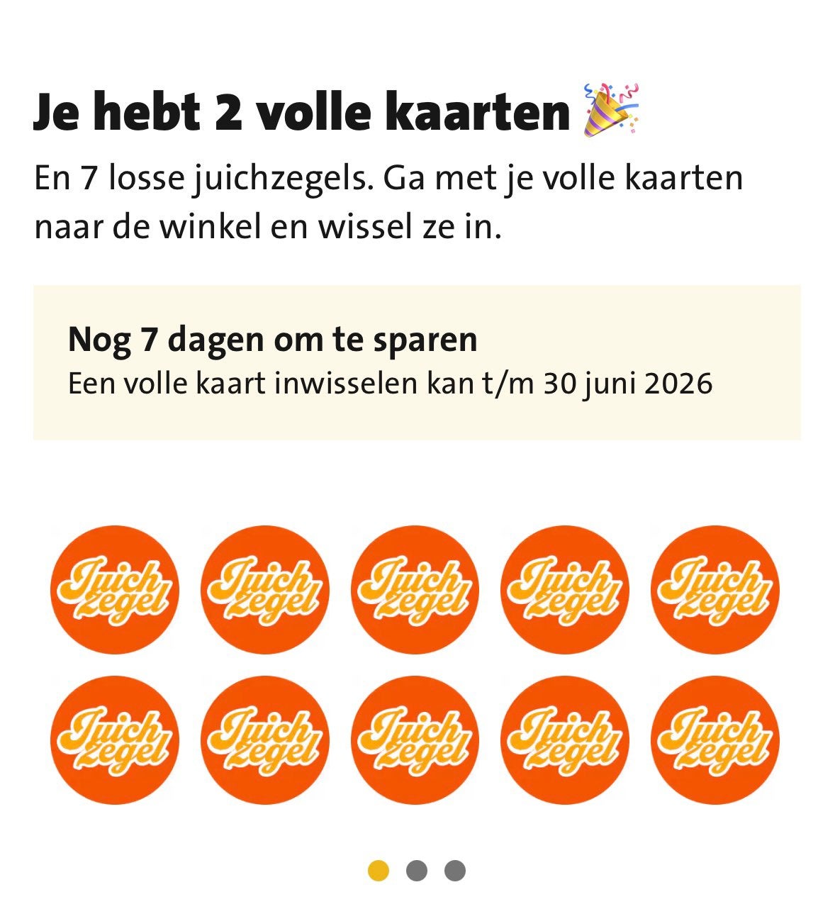 Jumbo Juich zegels 2 volle kaarten  + 7 = 27 juich zegels, Jumbo, Ophalen