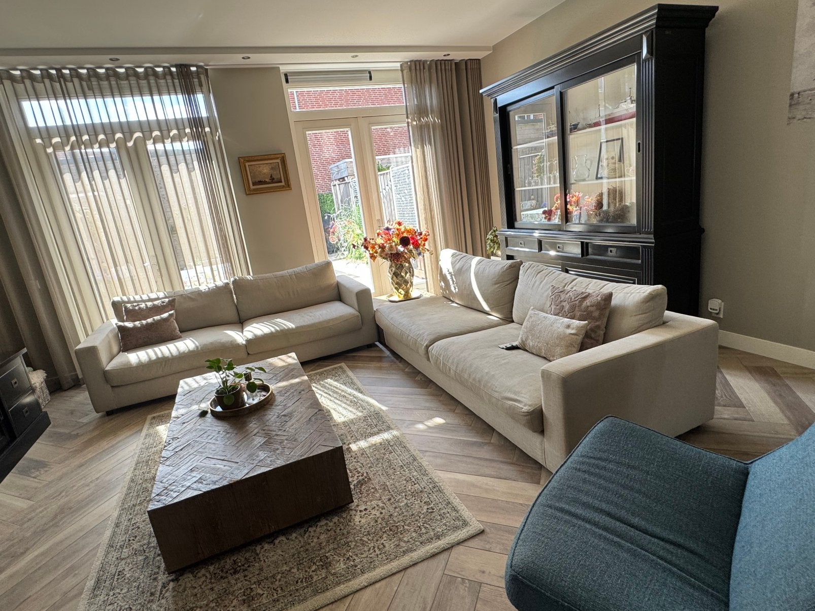 Bank - de Toren - beige, Huis en Inrichting, Ophalen, Zo goed als nieuw