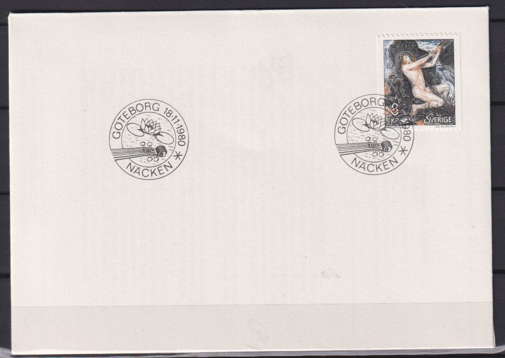 Zweden 1980 FDC Schilderij naakt, Verzenden, Onbeschreven, Europa