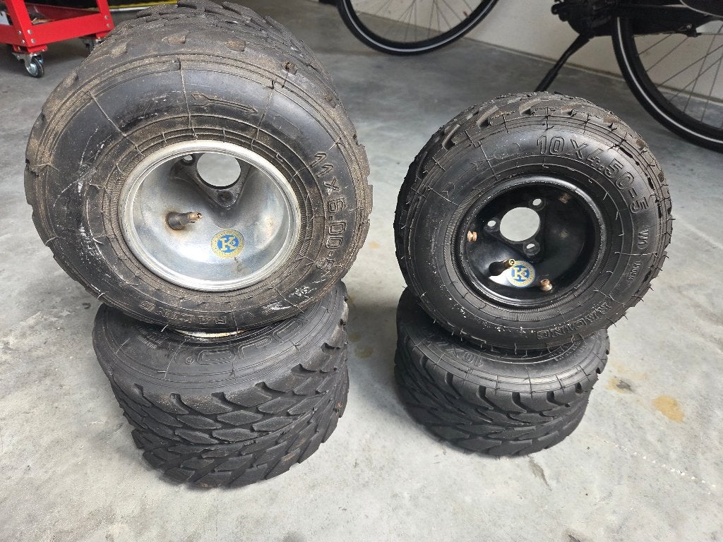 Kart regenbanden op velgen, Ophalen of Verzenden, Gebruikt, Onderdelen Kart