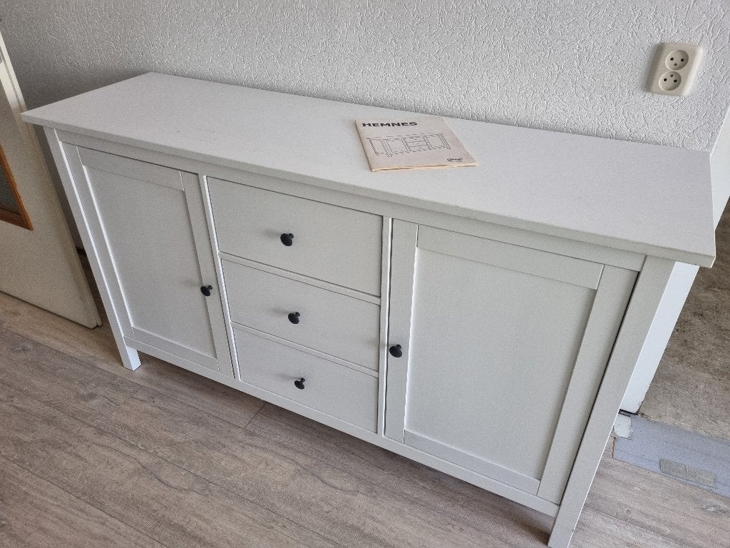 Witte Dressoir Hemnes Ikea, Huis en Inrichting, Ophalen, Gebruikt, 150 tot 200 cm, Met lade(s)