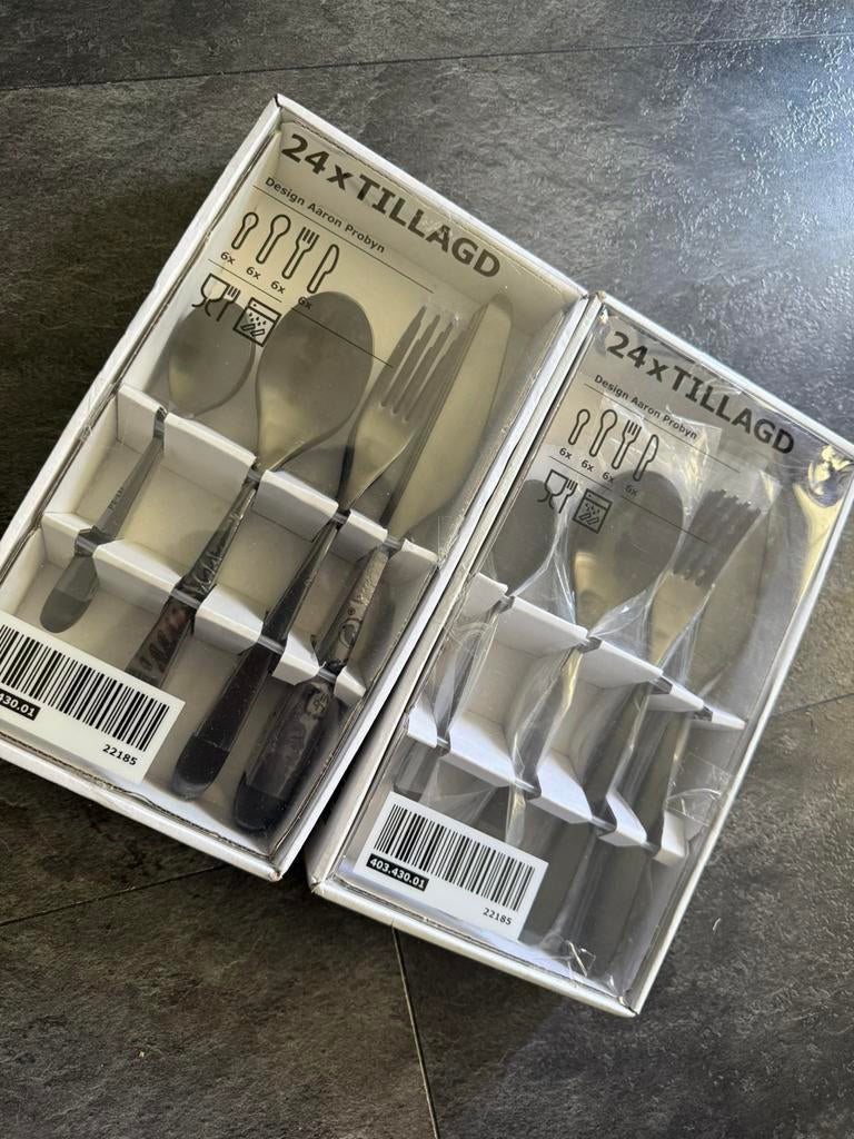 Nieuw - Ikea Tillagd bestek zwart 2x, Ophalen of Verzenden, Zo goed als nieuw, Rvs of Chroom
