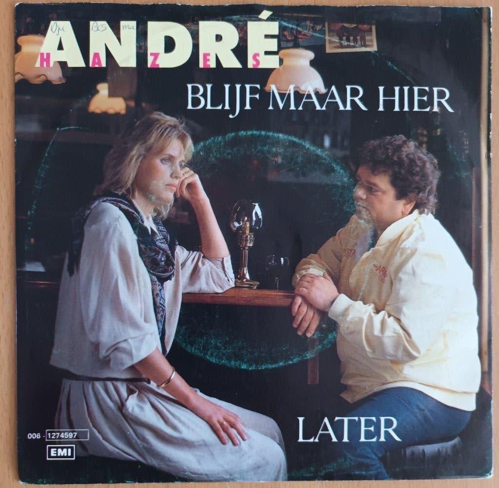 Andre Hazes - Blijf Maar Hier / Later, Fotohoes, 7 inch, Ophalen of Verzenden, Zo goed als nieuw