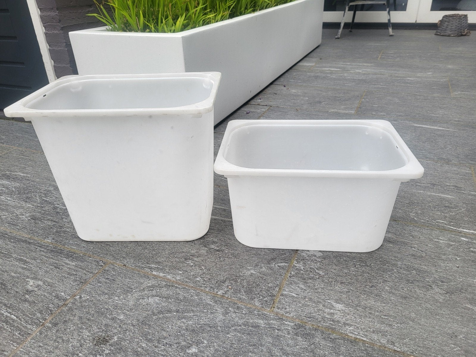 2 witte Trofast bakken Ikea, Doe-het-zelf en Verbouw, Kratten en Dozen, Ophalen, Gebruikt, Bak of Kist