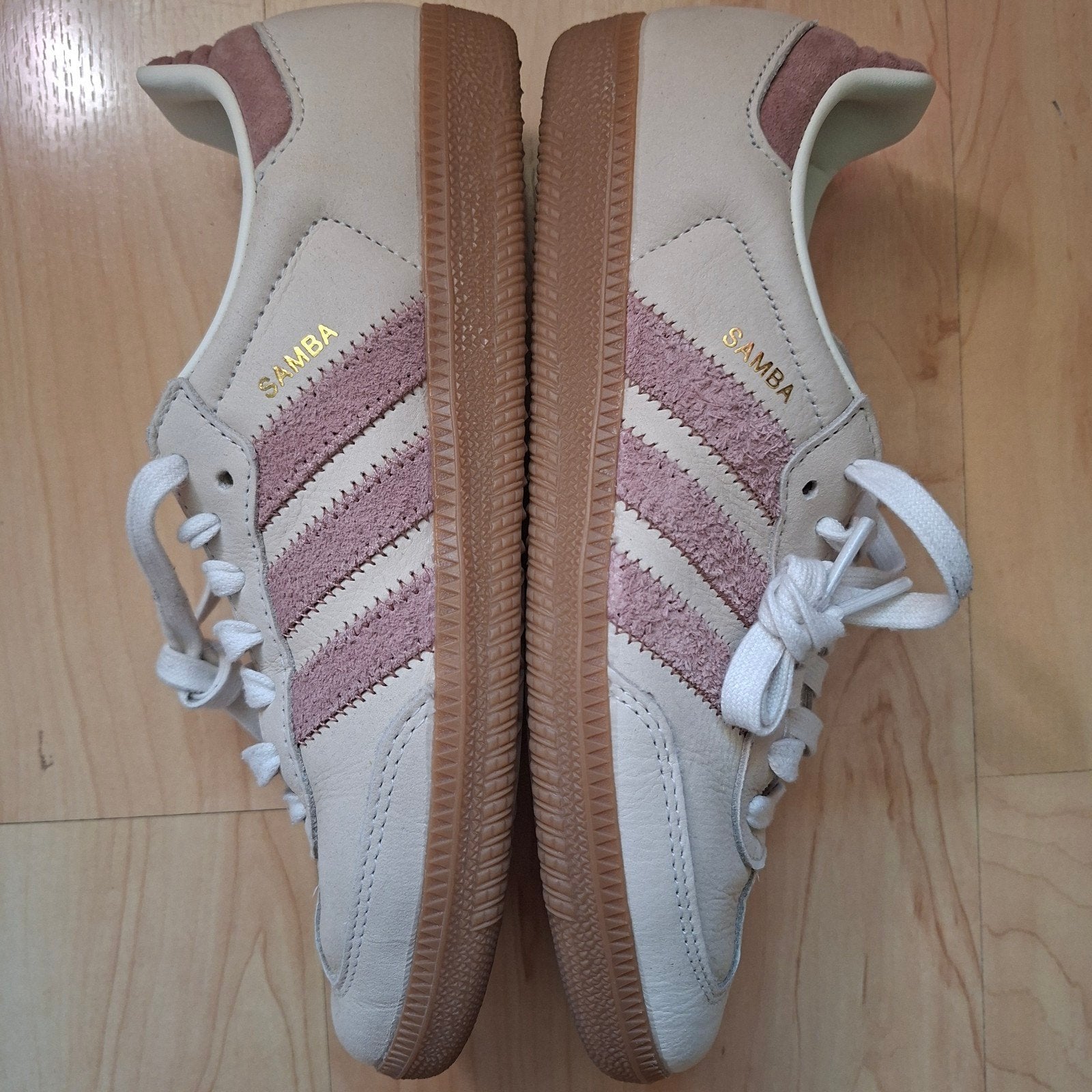 Adidas Samba sneakers Beige/Roze, Adidas, Beige, Ophalen of Verzenden, Sneakers of Gympen