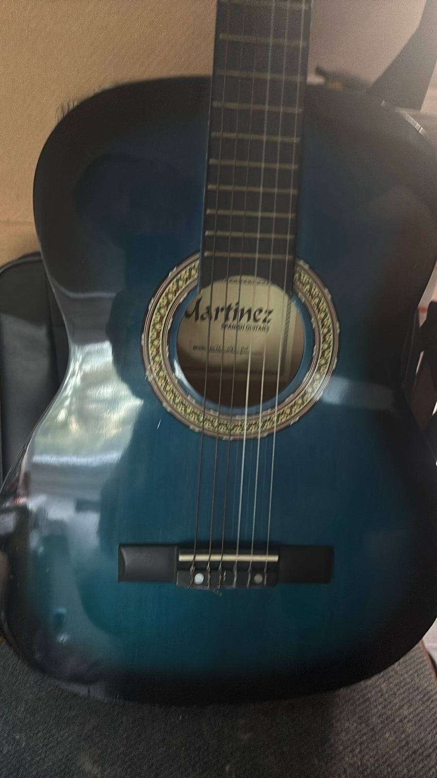 Martinez Spaanse Gitaar - Blauw/Zwart, Ophalen of Verzenden, Gebruikt, Klassieke of Spaanse gitaar