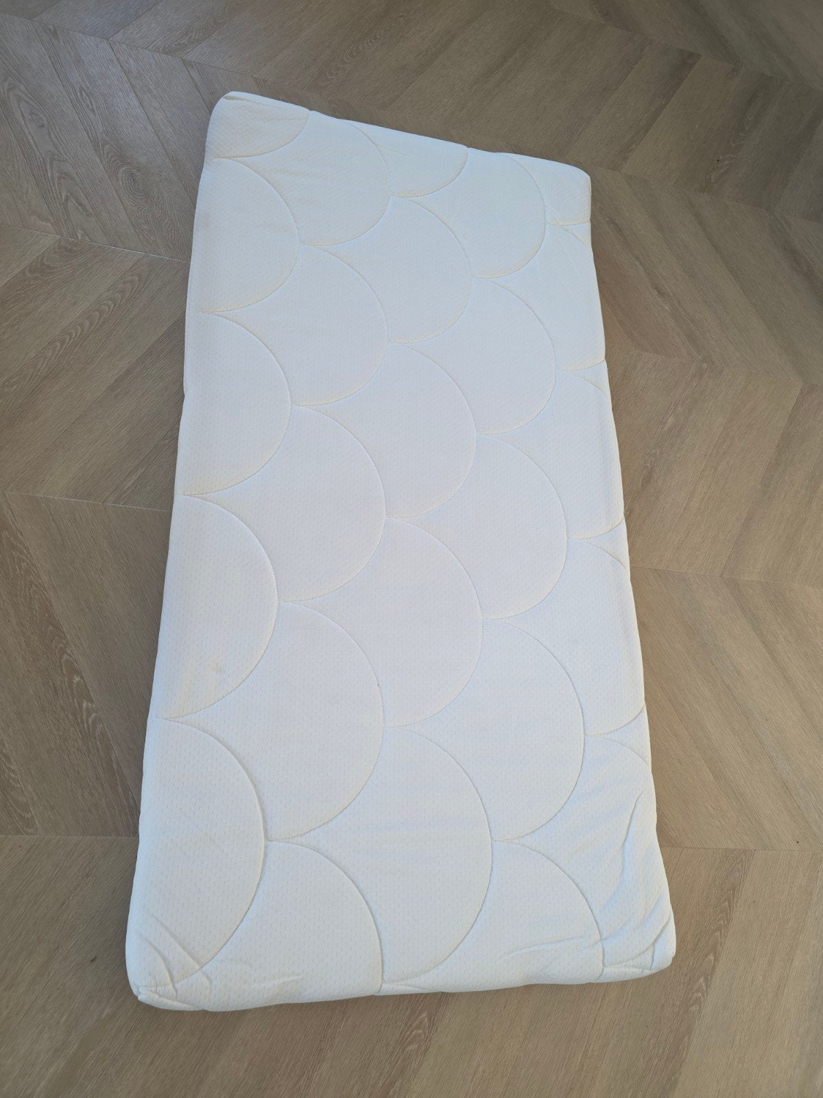 70x140 matras peuterbedje, Gebruikt, Jongetje of Meisje, Wit, Dekbedovertrek