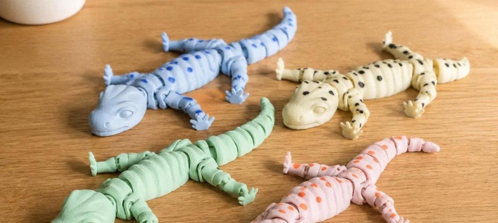 Flexibele gekko – 3D geprint beweegbaar figuurtje fidget, Verzamelen, Ophalen of Verzenden, Nieuw
