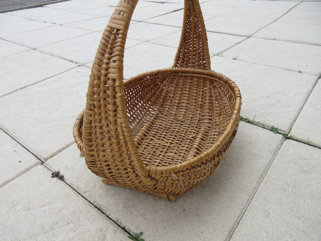 Vintage rieten mand plukmand uitdeelmand, Huis en Inrichting, Ophalen of Verzenden, Gebruikt, Rechthoekig, Riet