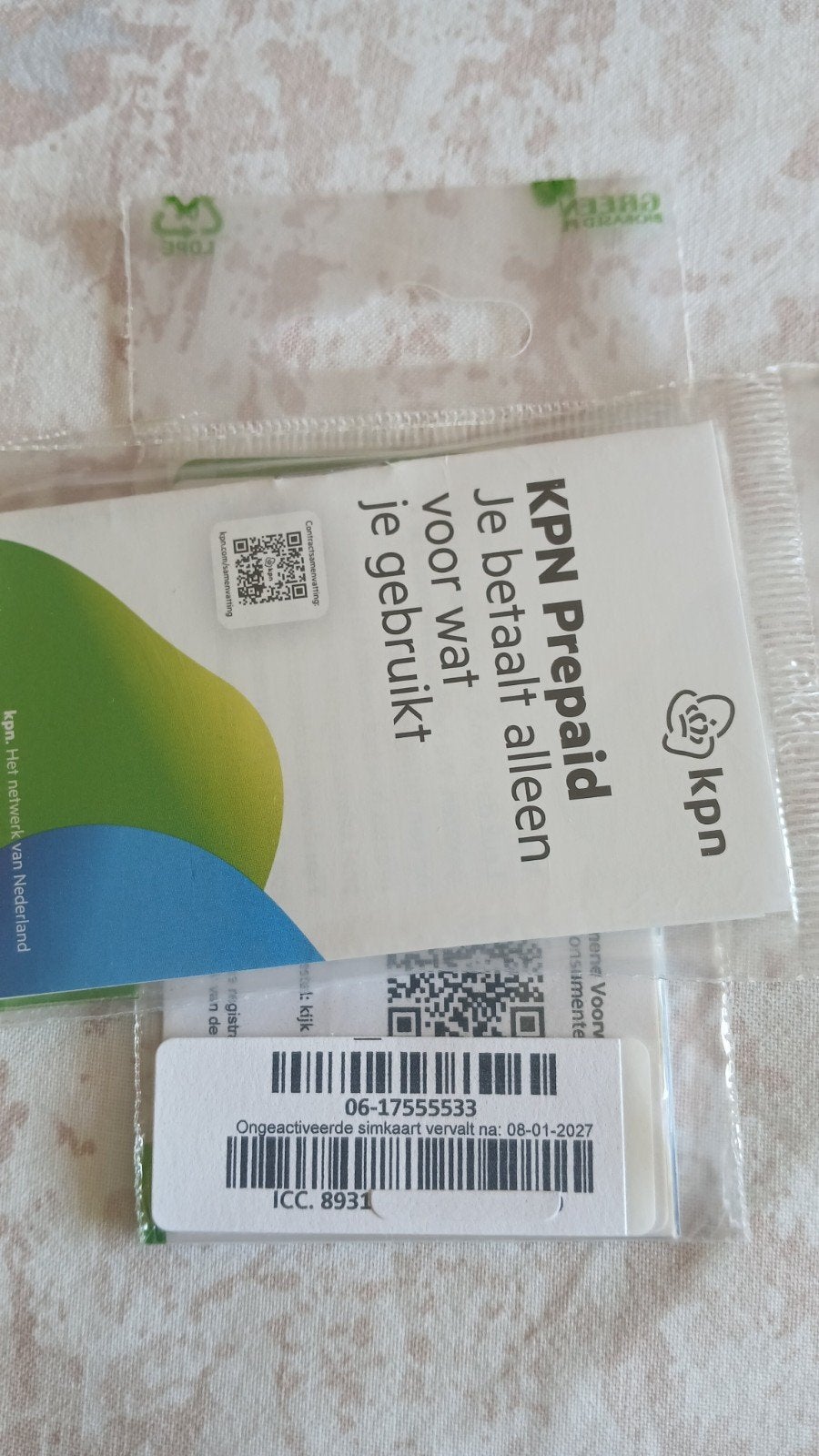 MOOI NUMMER KPN PREPAID 0617555533, Ophalen of Verzenden, Nieuw, KPN, Simkaart