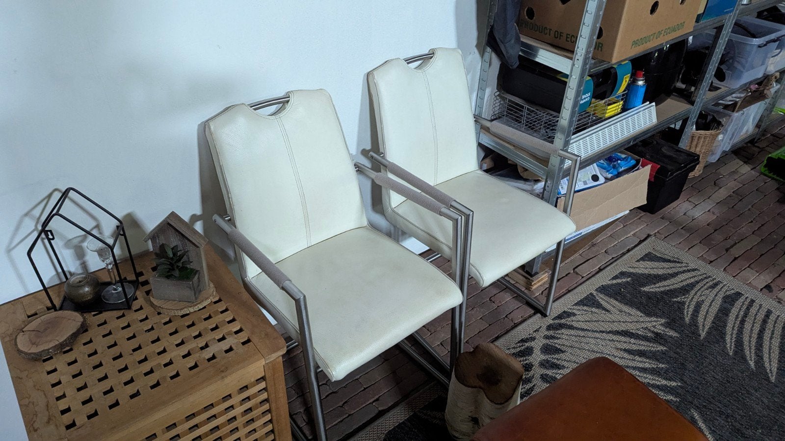 2 witte stoelen, Ophalen, Gebruikt, Twee, Wit