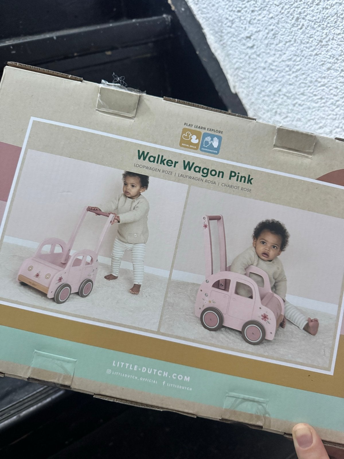 Little Dutch Loopwagen Roze - Walker Wagon Pink, Ophalen, Nieuw, Overige typen, Met wieltjes