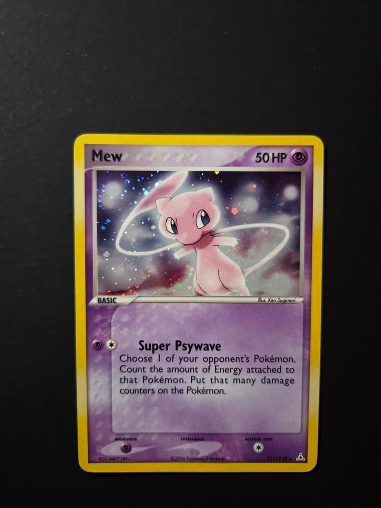 Mew 111/110 Pokemon Holon Phantoms secret rare holo, Ophalen of Verzenden, Zo goed als nieuw, Booster, Foil
