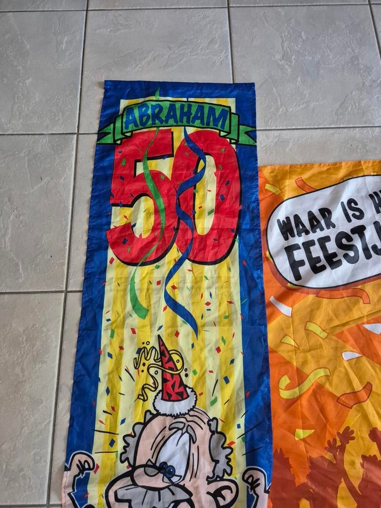 50 jaar vlag, deur vlag, opvulpoppen en ballonnen, Ophalen of Verzenden
