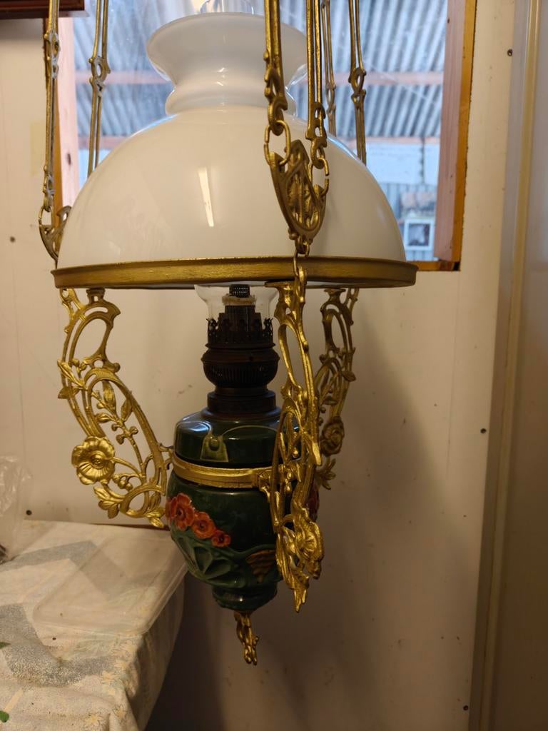 Prachtige antieke hanglamp in topstaat., Antiek en Kunst, Ophalen