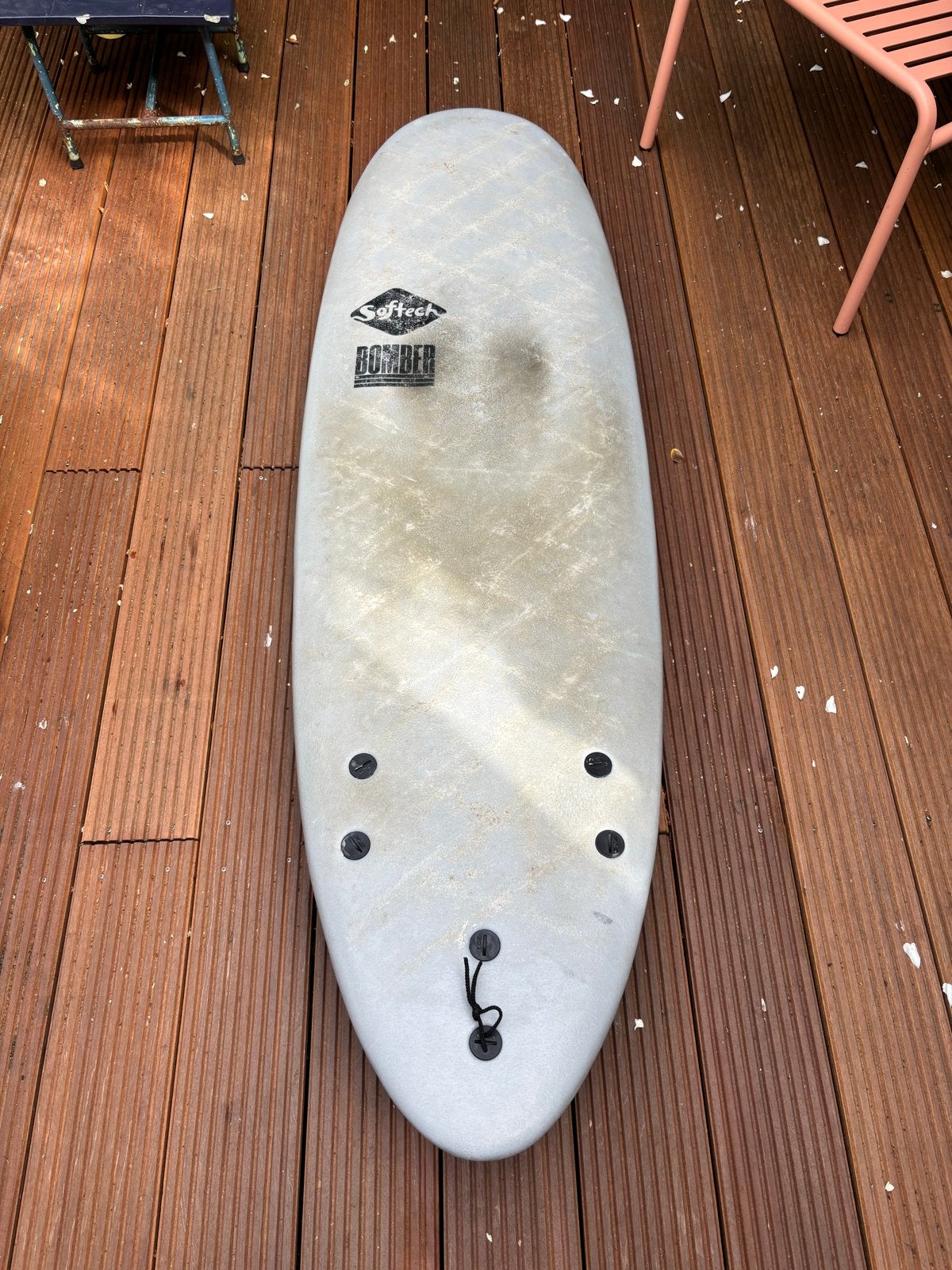 Softech Bomber 5.10 Softtop Surfboard, Watersport en Boten, Golfsurfen, Ophalen, Gebruikt, Funboard, Met vinnen