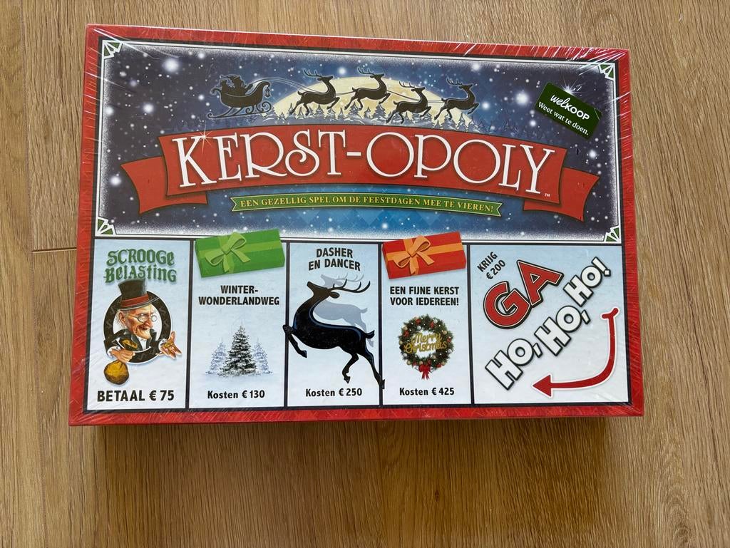 Kerst-Opoly Bordspel - Nieuw in Verpakking, Hobby en Vrije tijd, Gezelschapsspellen | Bordspellen, Een of twee spelers, Ophalen of Verzenden