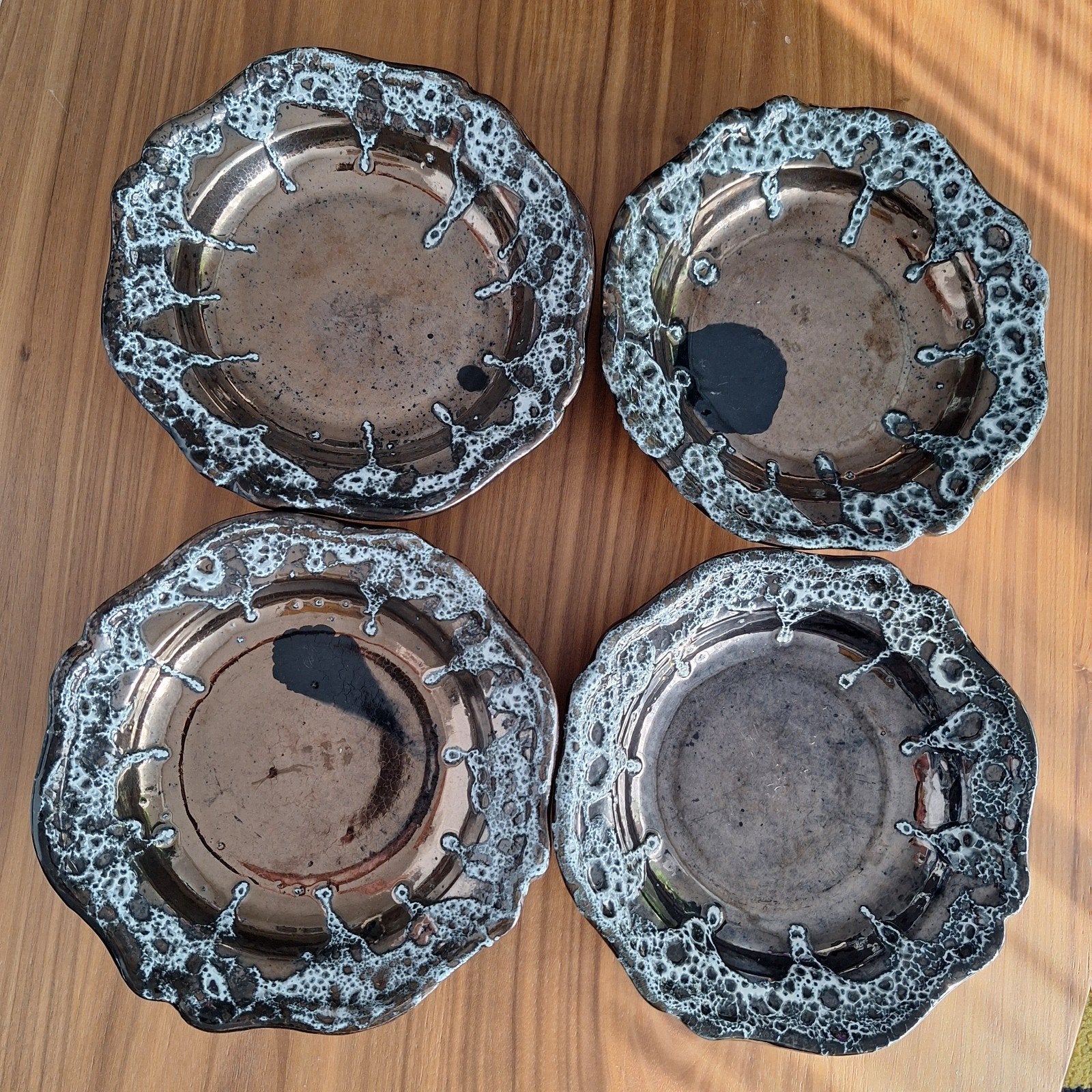 Fait Main handmade lava borden retro servies, Ophalen, Gebruikt, Bord(en), Overige stijlen