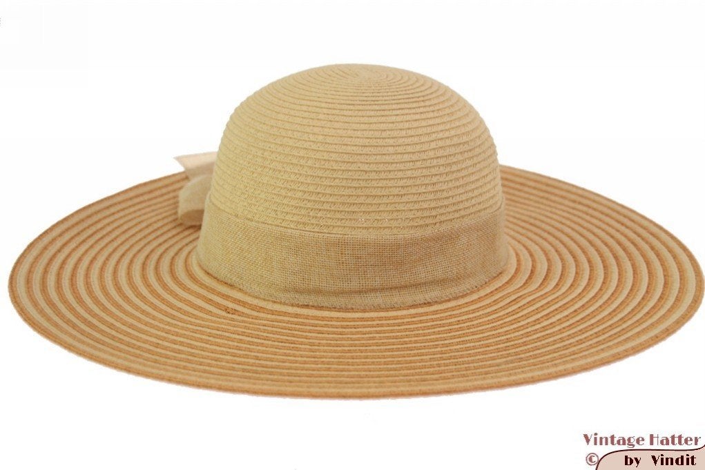Zomer Floppy hoed Hawkins beige oranje papier beige top 57, 56 of 57 cm (M, 7 of 7⅛ inch), Hoed, Hawkins, Nieuw