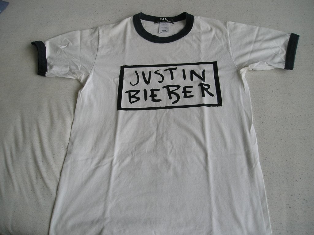 Dameskleding: Justin Bieber shirts(2), Wit, Ophalen of Verzenden, Zo goed als nieuw, Korte mouw