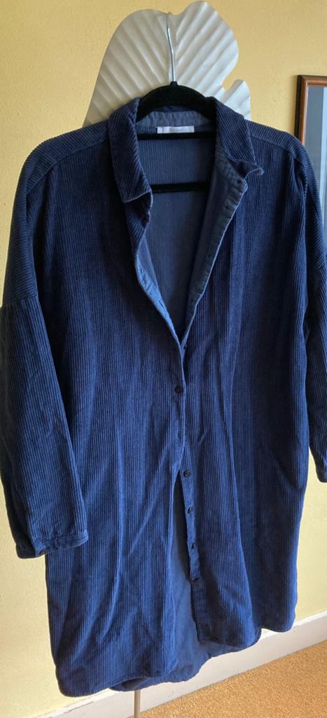 By-Bar donkerblauwe corduroy overhemdjurk maat L, Maat 42/44 (L), Zo goed als nieuw, Knielengte, Verzenden