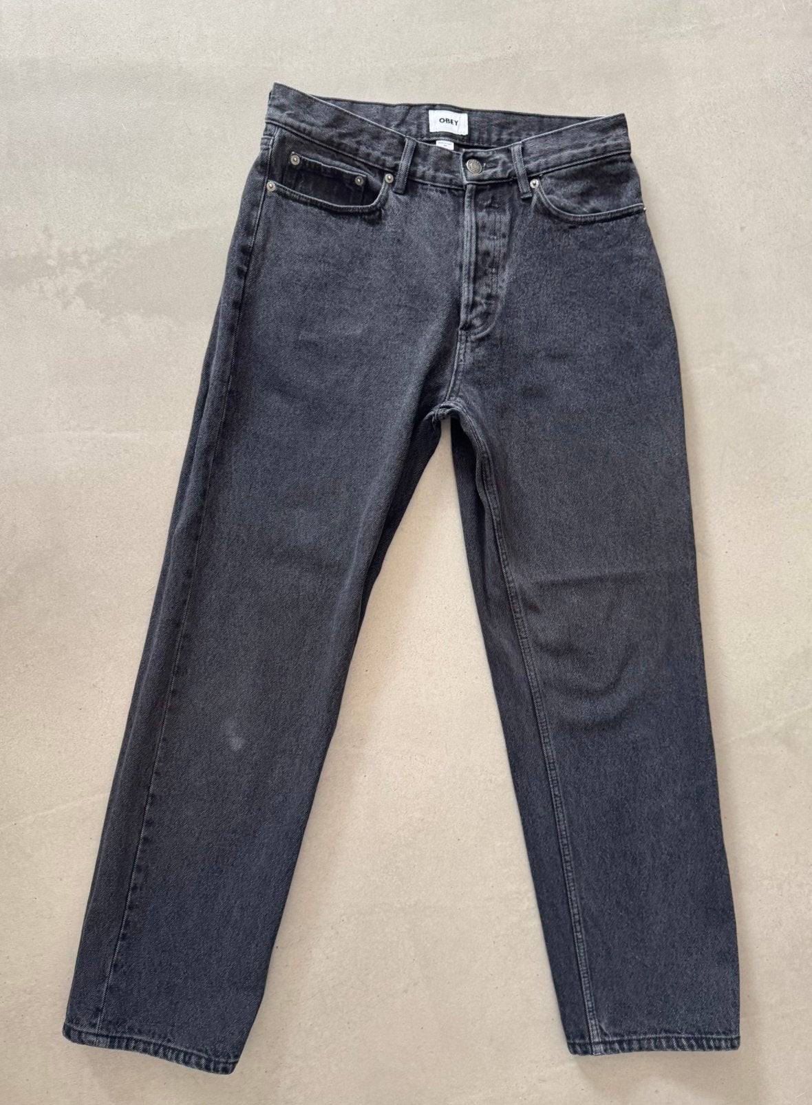 Obey zwarte denim/spijkerbroek/jeans maat 30 100% katoen, Ophalen of Verzenden, Gedragen, Blauw, W32 (confectie 46) of kleiner