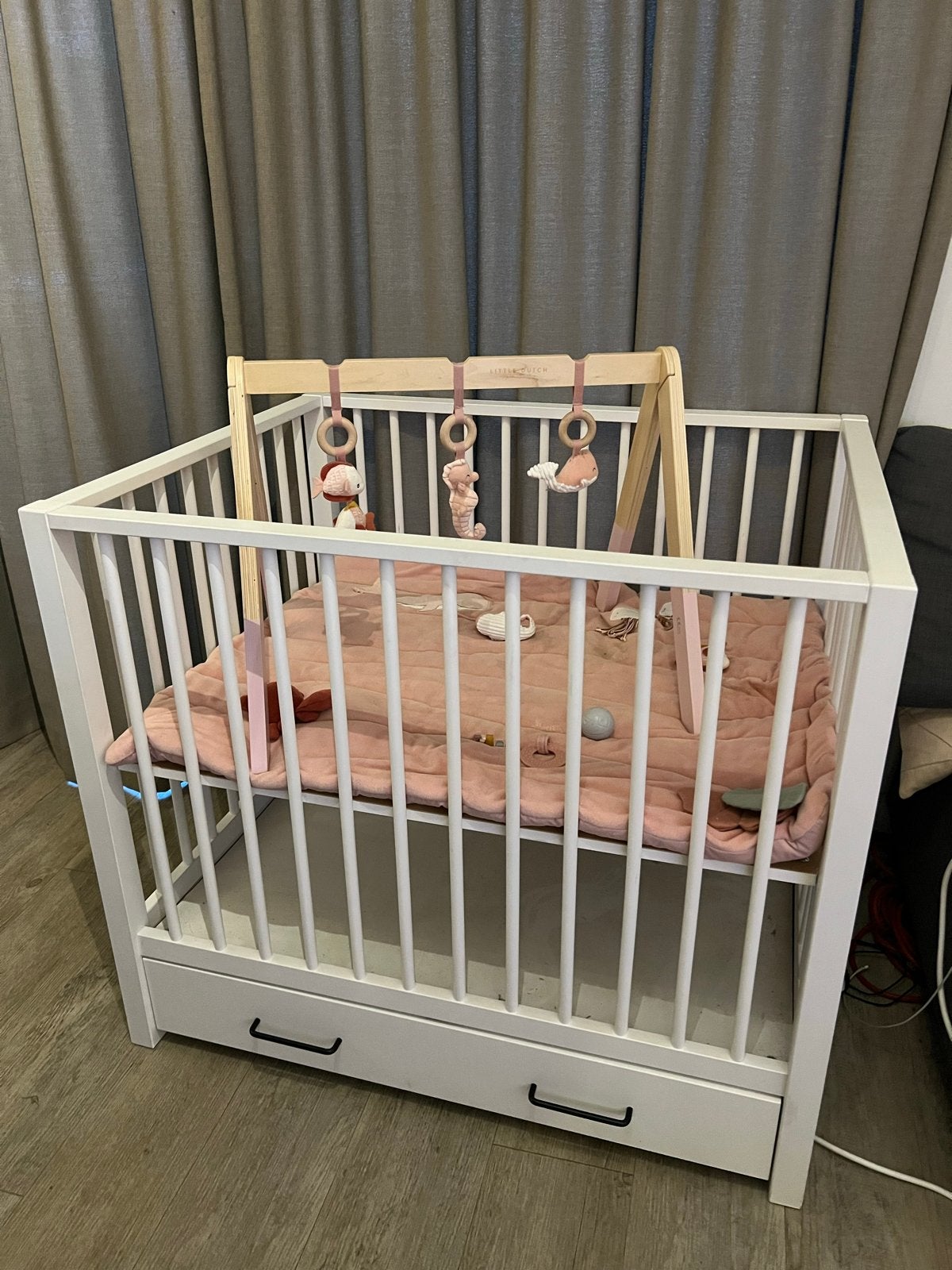 Box met lade, Little Dutch boxkleed & babygym (roze), Ophalen, Zo goed als nieuw, Vierkant, In hoogte verstelbaar