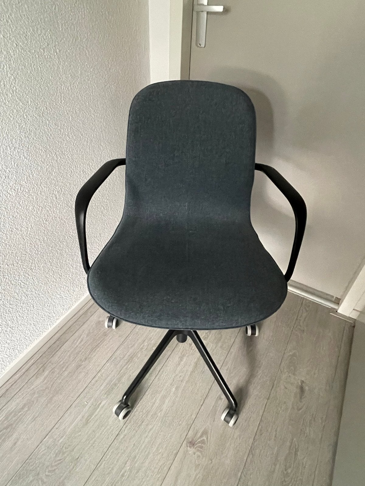 IKEA LÅNGFJÄLL Bureaustoel met armleuningen, Ophalen, Zo goed als nieuw, Blauw, Bureaustoel