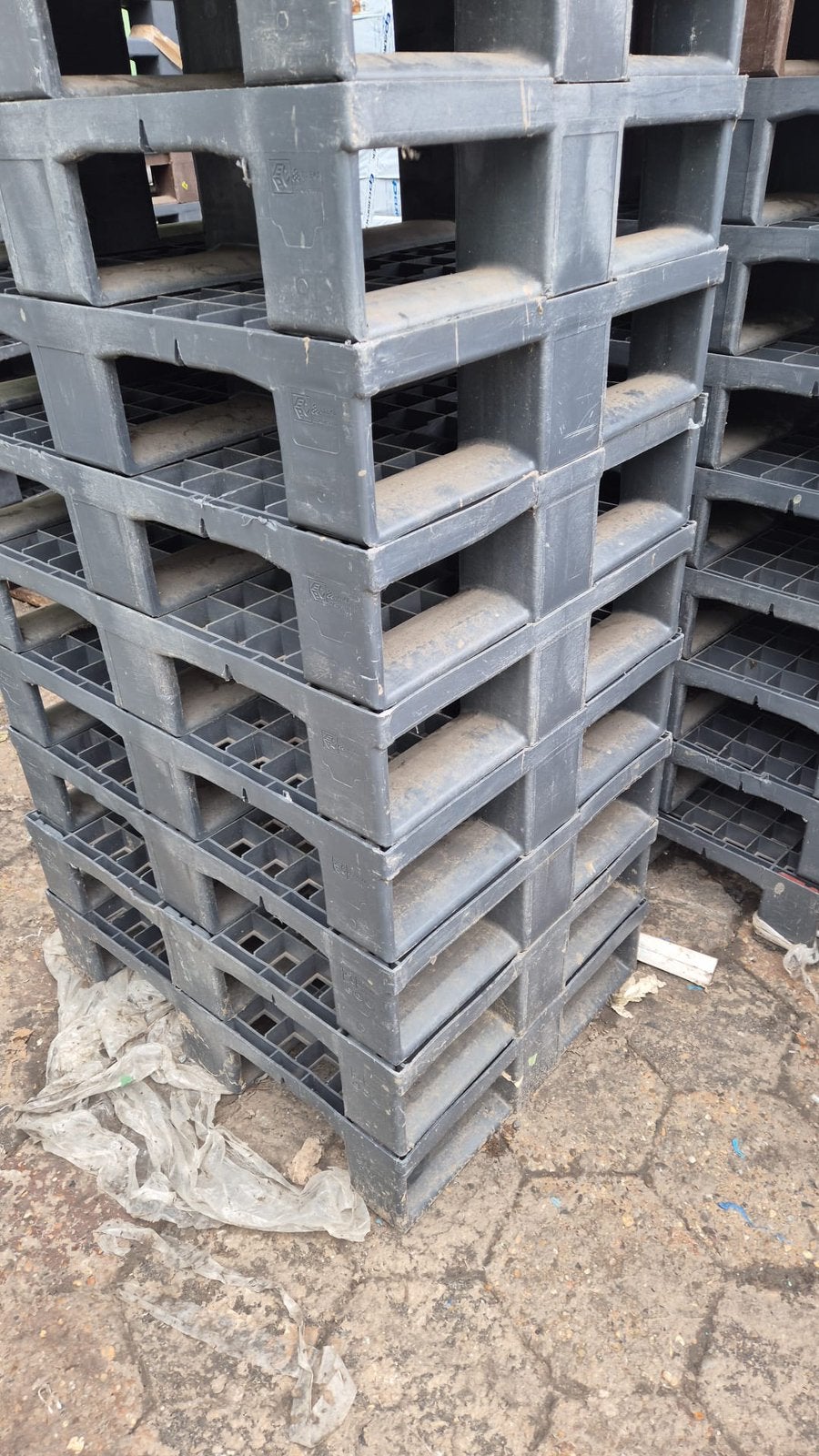 Partij Kunststof pallets 60x80cm (75 stuks), Ophalen, Gebruikt, Kunststof