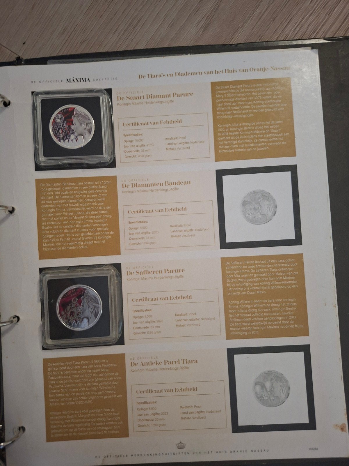 De Officiële Máxima Collectie: Tiara's en Diademen, Postzegels en Munten, Ophalen of Verzenden, Verzamelmap
