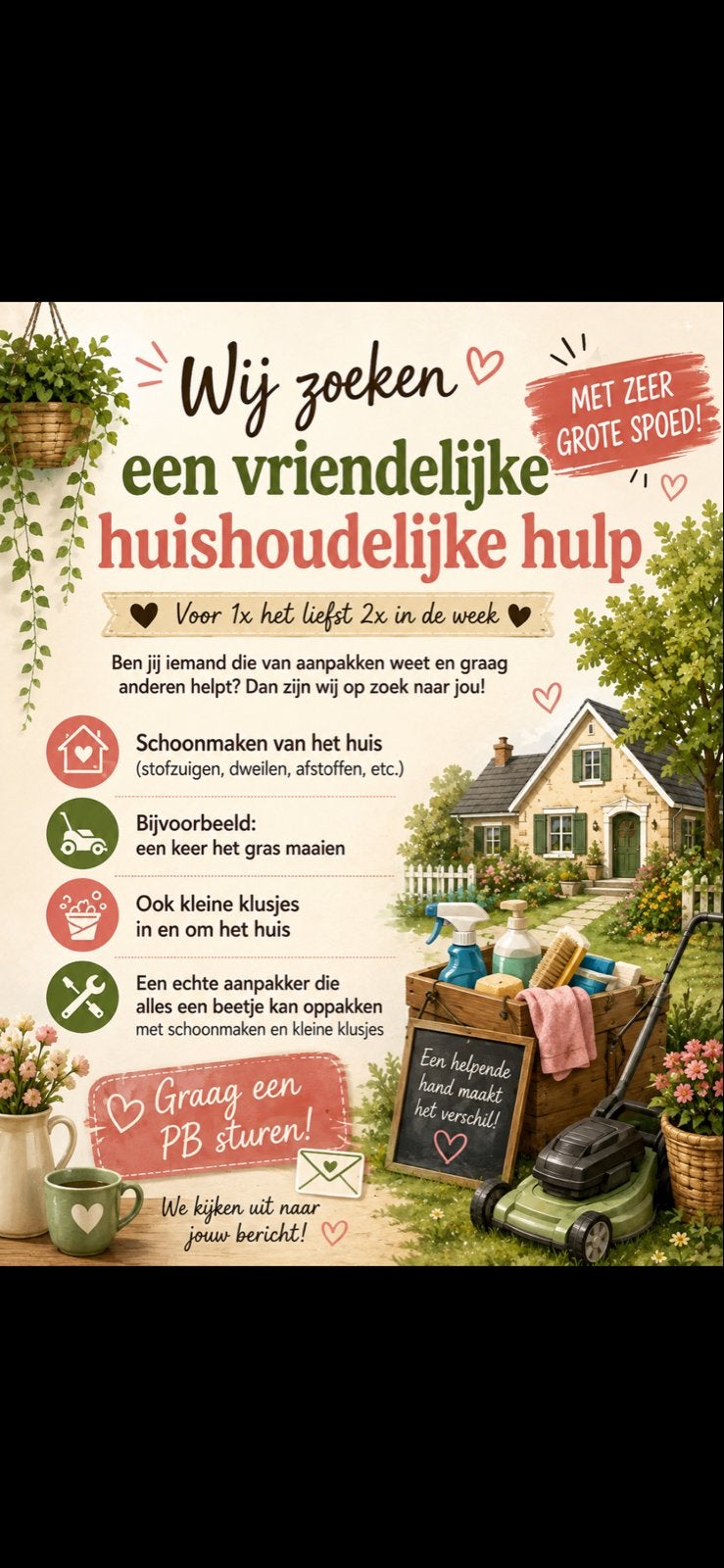 Huishoudelijke hulp gezocht, Schoonmaken