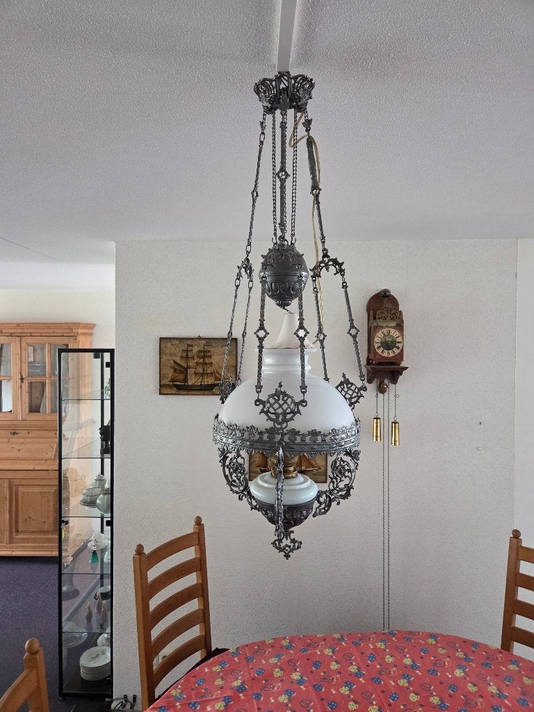 Antieke olielamp, Antiek en Kunst, Ophalen