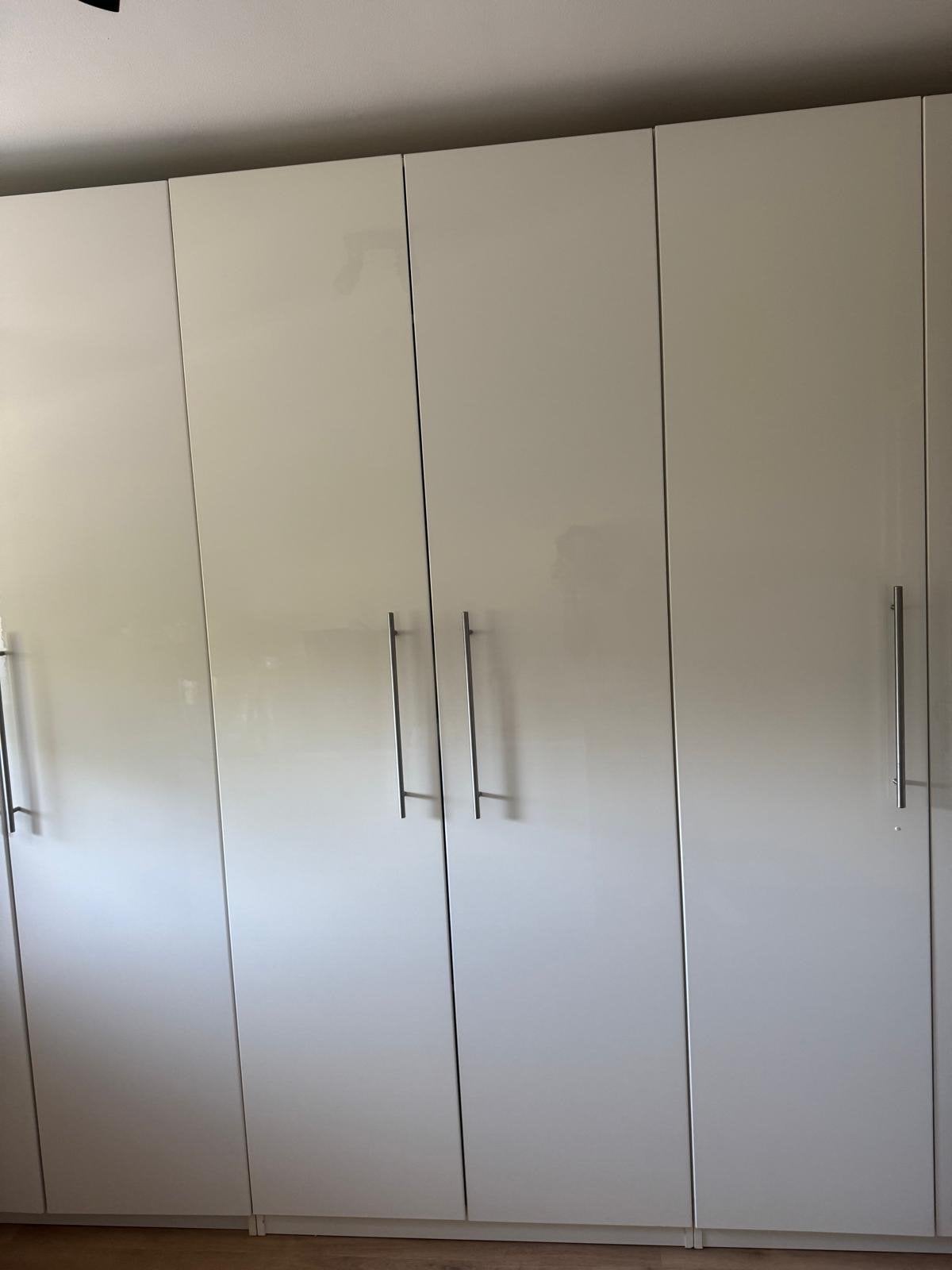 2x IKEA Pax kastdeuren wit hoogglans (zonder scharnieren), Ophalen, Kunststof, Gebruikt, 200 cm of meer