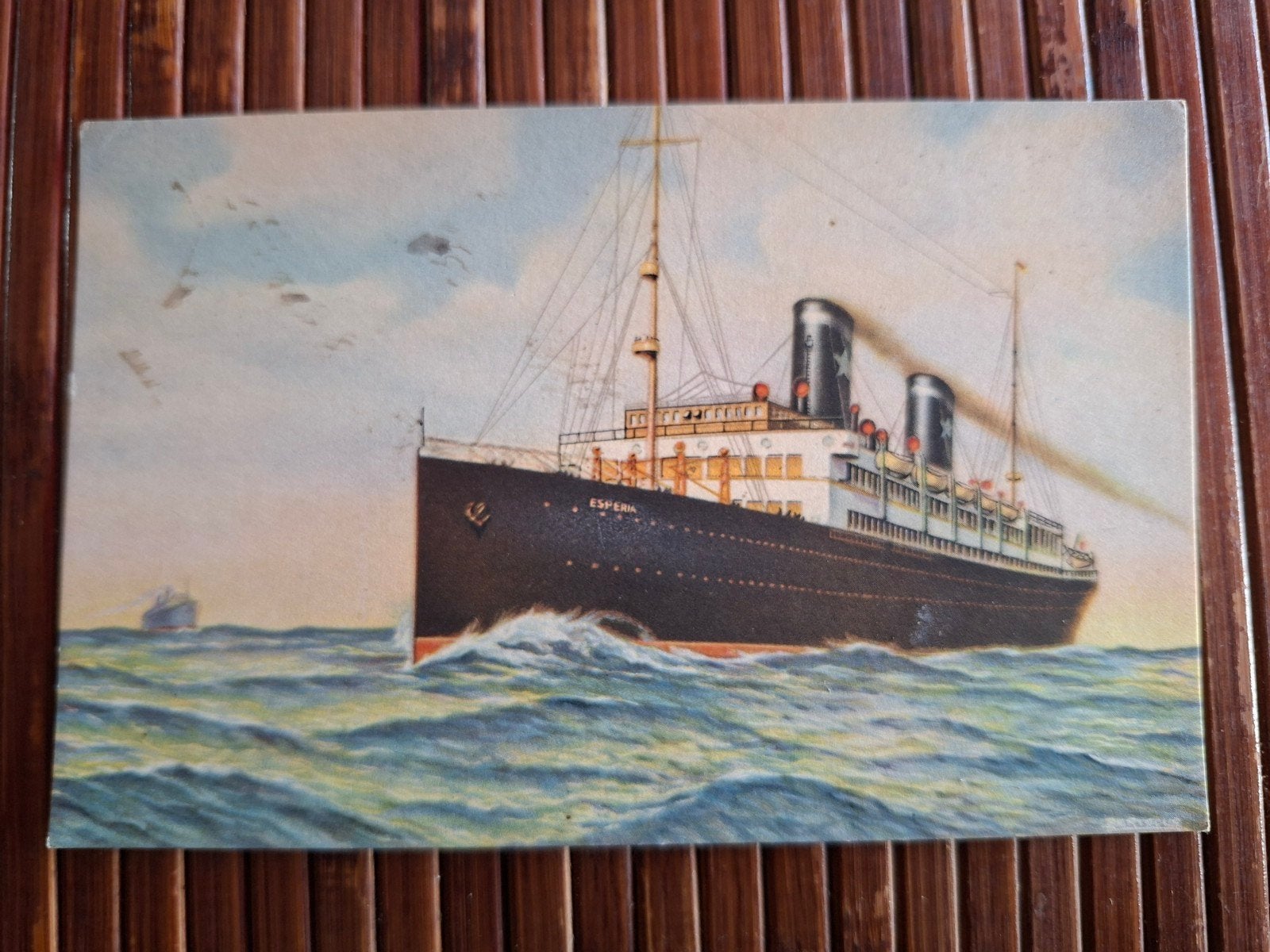 Oude ansichtkaart 'ESPERIA' schip - Gelopen, Ophalen of Verzenden, Voor 1920, Gelopen, Voertuig