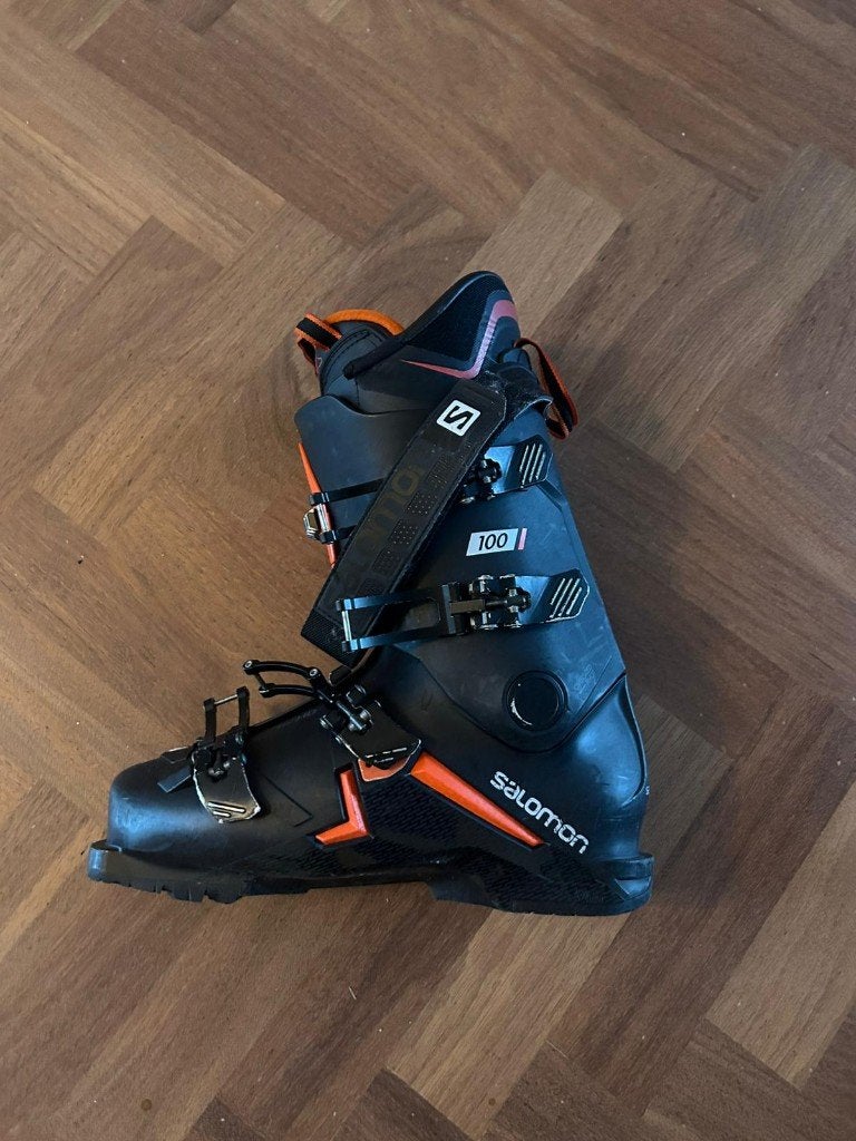 Salomon skischoenen Zwart/Oranje, Ophalen, 160 tot 180 cm, Gebruikt, Schoenen