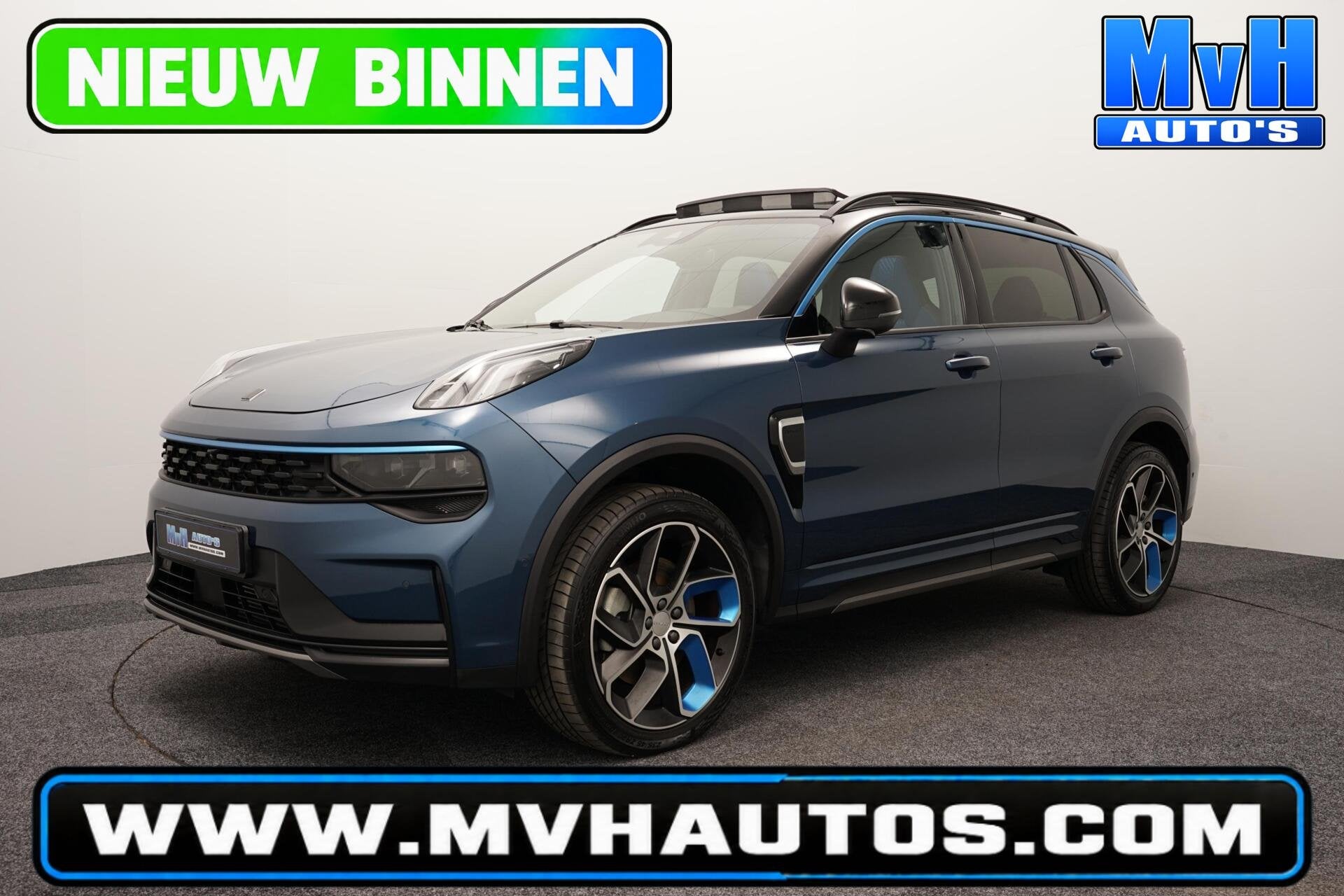 Lynk & Co 01 1.5 PHEV|ZWARTE.HEMEL|360ºCAM|PANO|262PK|SOH97, Auto's, Dealer onderhouden, Stof, Met garantie (alle), Blauw