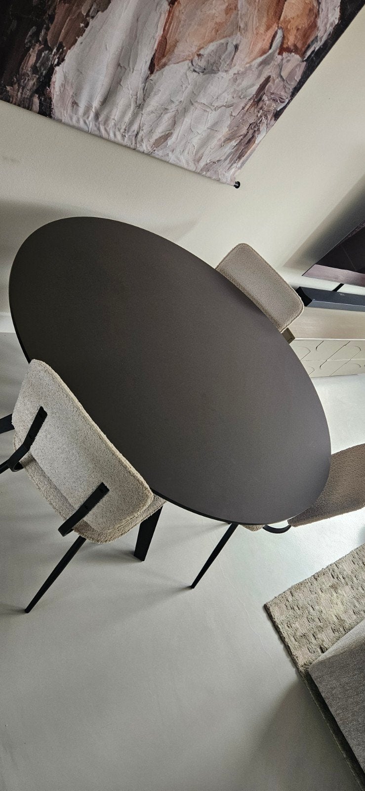 Eijerkamp ronde tafel (krasvast) + stoelen, Ophalen, Rond, 100 tot 150 cm