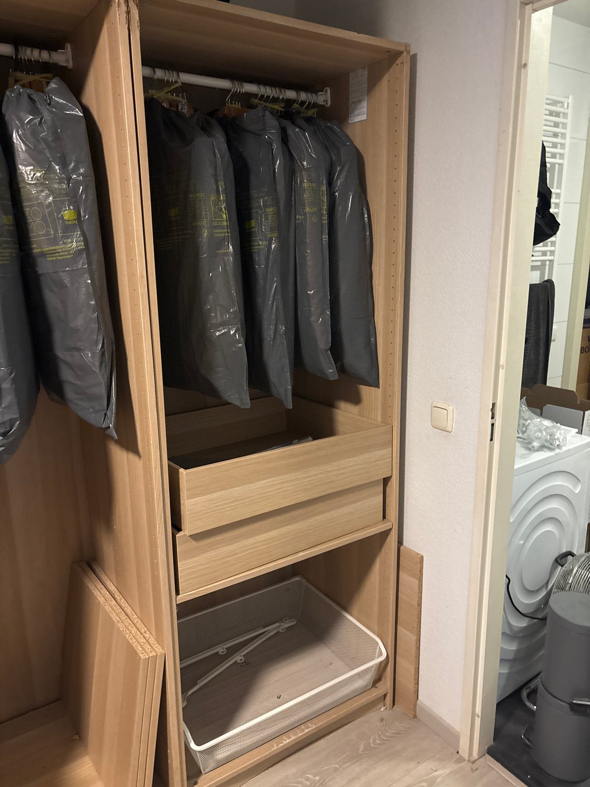 Ikea Pax Kast INRICHTING 58x75cm: 3 lades en kledingroede, Ophalen, Gebruikt, 200 cm of meer, 50 tot 100 cm