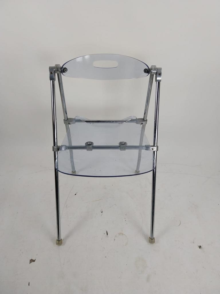 lucite klapstoel,  Giancarlo Piretti., Huis en Inrichting, Stoelen, Ophalen of Verzenden, Zo goed als nieuw, Metaal