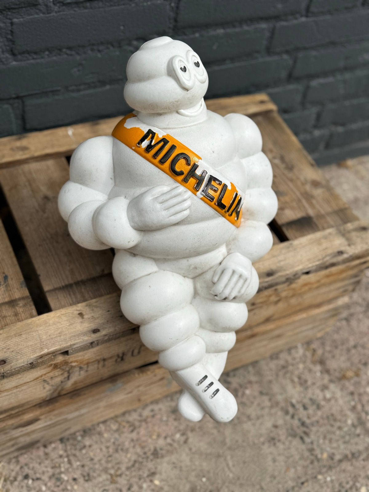 Vintage Michelin Bibendum Beeld - Reclamebeeld, Reclamebord, Gebruikt, ., Ophalen of Verzenden