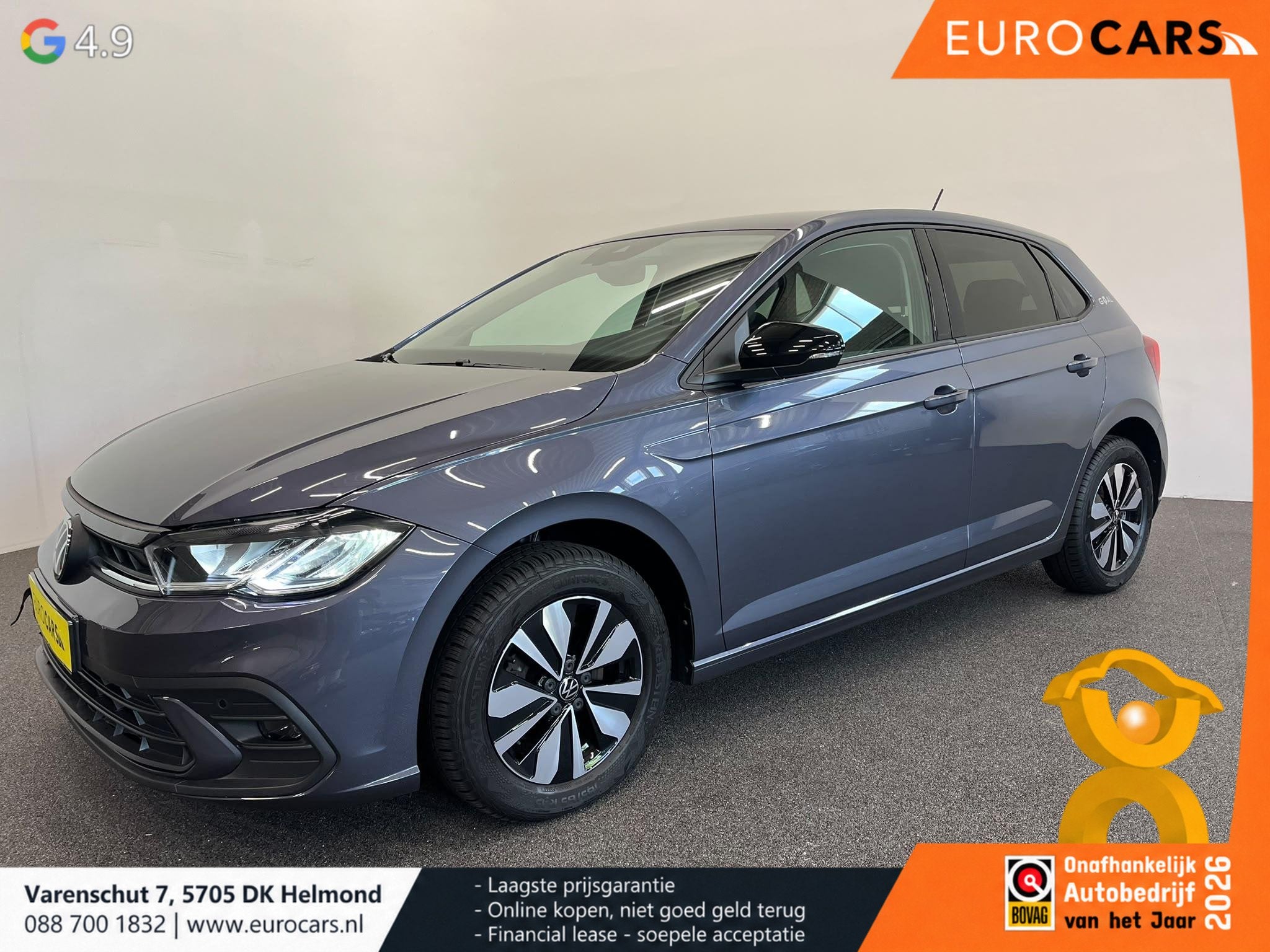 Volkswagen Polo 1.0 TSI AUT 85KW Goal Navigatie Apple Carpla, Auto's, Gebruikt, Zwart, 116 pk, Bedrijf
