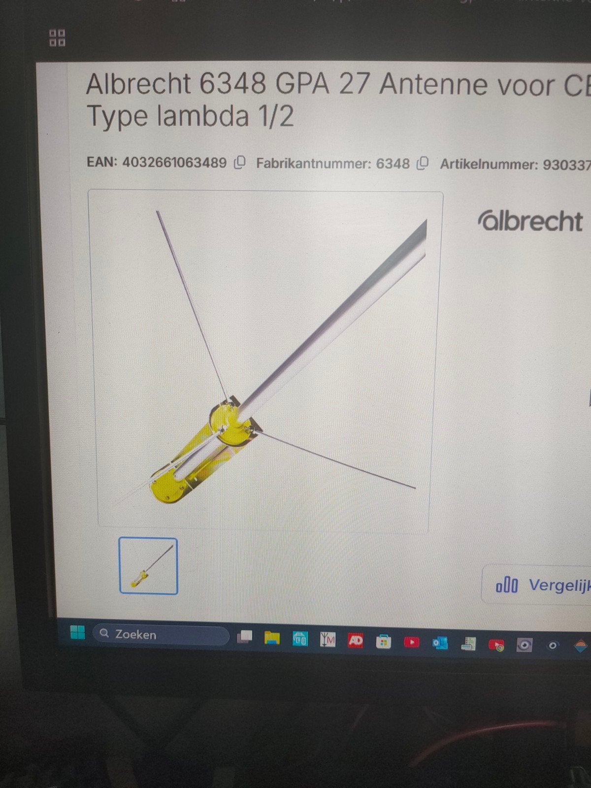 Albrecht 6348 GPA 27 CB Antenne Lambda 1/2, Ophalen, Zo goed als nieuw, Antenne